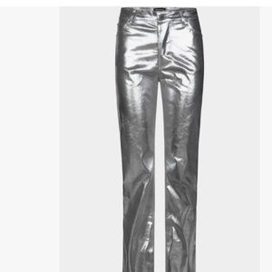 Theophilio Metallic (Silver) Denim Bootcut Pants